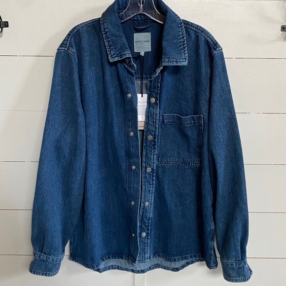 BAGATELLE HOMME Men's Denim Shirt Jacket Blue Button Up Size L NWT - Picture 2 of 11